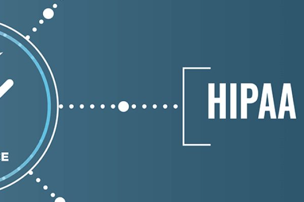 A blue graphic with a medical symbol and a checkmark labeled “Medical Compliance” highlights HIPAA compliance, connected by dotted lines to the text “HIPAA-Compliant Printing” on the right side.